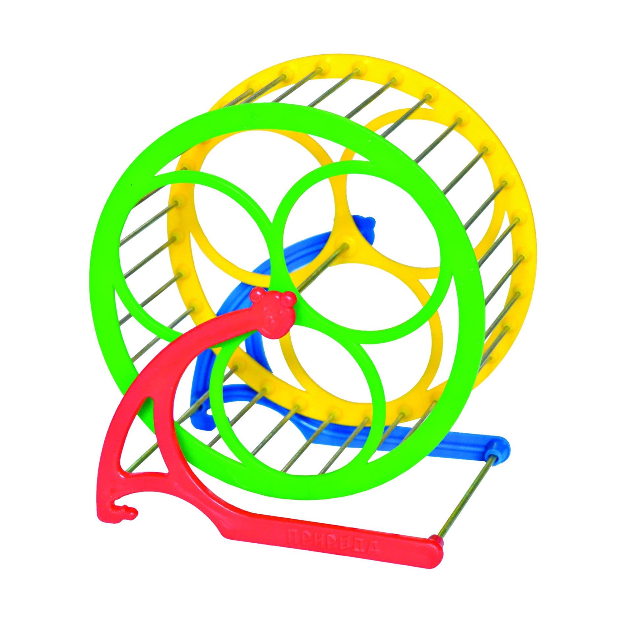 Уцінка! Колесо для хом'яків Природа з металу та пластику, різнобарвне, 14 см